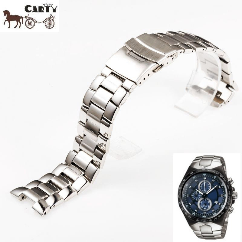 carty钢表带 代用 卡西欧 ef534 钢本色 凹口 宽24mm凹宽10mm