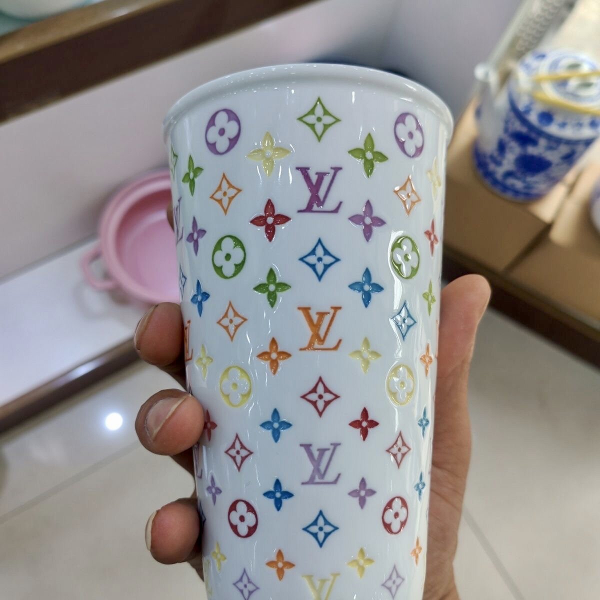 景德镇手绘陶瓷轻奢高颜值马克杯
