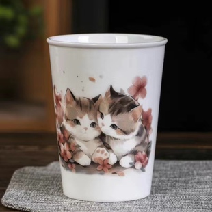 猫咪可乐杯300毫升高温瓷喝奶茶