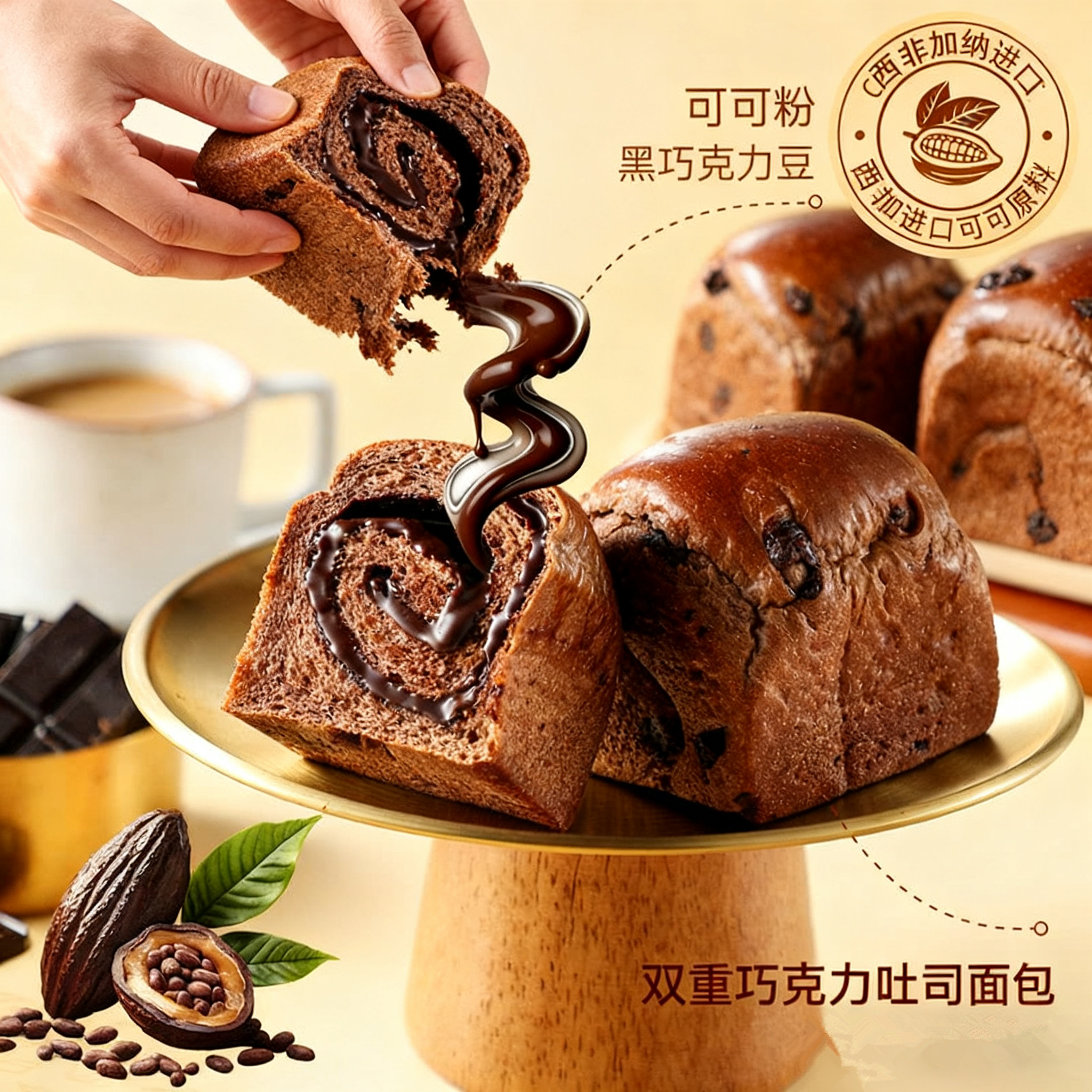 匠造烘焙双重巧克力吐司面包