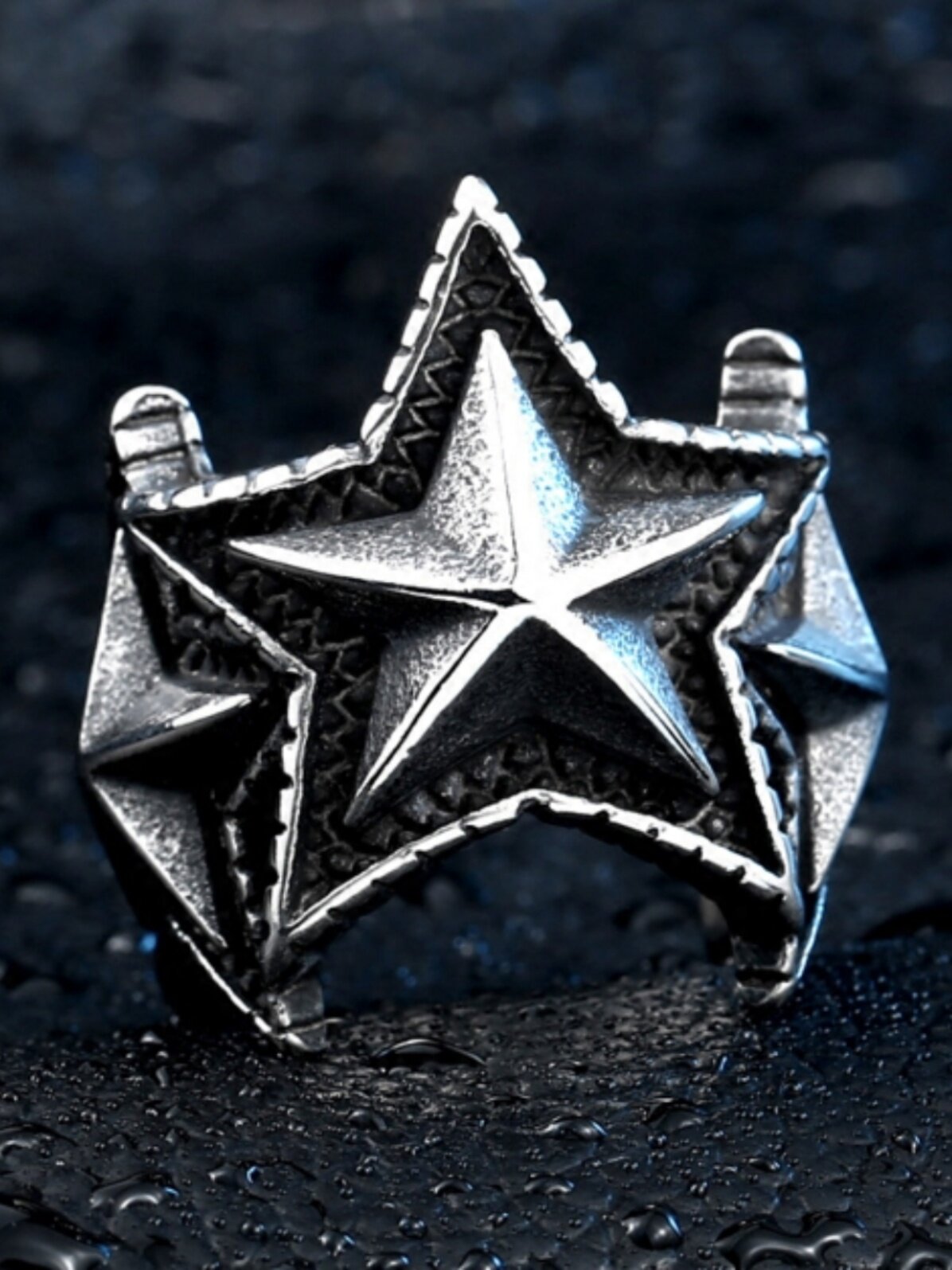 SINGLE FASHION INDEX FINGER PERSONALITY TIDE MALE TITANIUM STEEL RING EUROPE AND DOMINEERING FINGER PUNK ORNAMENT MILITARY RING RING