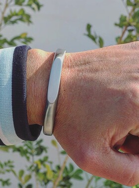 欧美复古铸造钛钢情侣手镯男女简约时尚开口手环个性切面手镯饰品