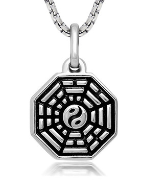 中国风复古八卦阵图形吊坠 钛钢项链 时尚男女挂坠高级感复古配饰