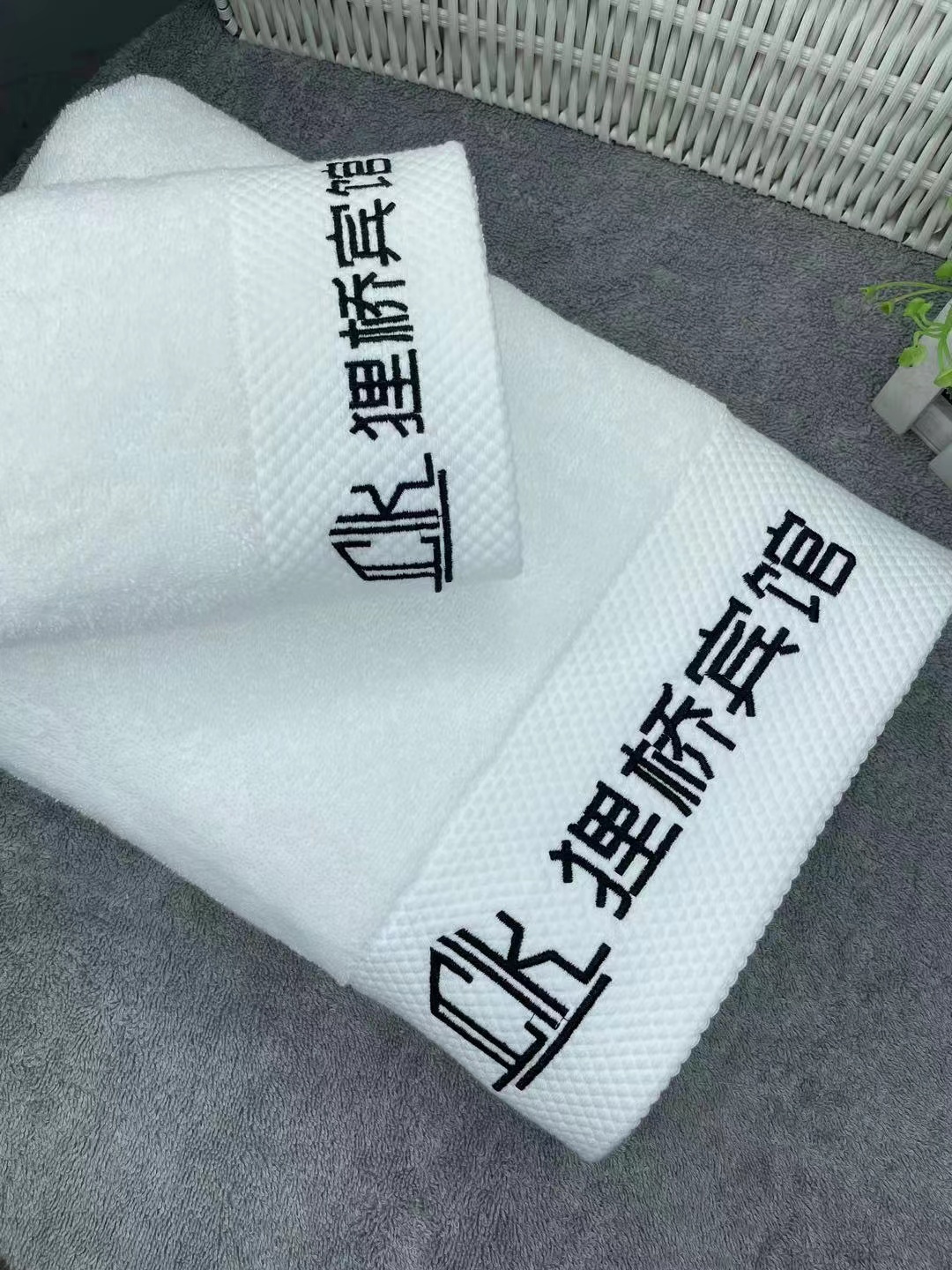 五星级浴室用品纯白桑拿房毛巾