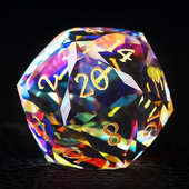 鱼骰人跑团钻切炫彩水晶骰子DND博得之门3COC跑团TRPG宝石骰子