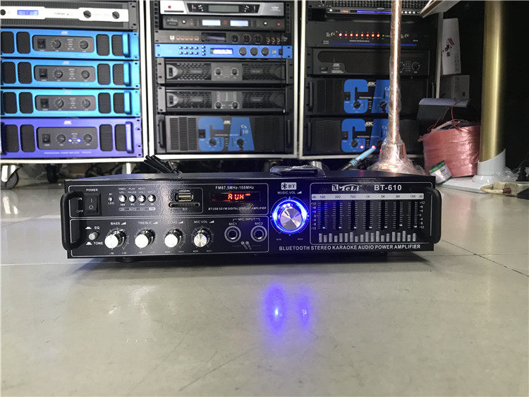 TELI/特力BT610定阻功放 家庭 户外12v带遥控usb蓝牙定阻功放
