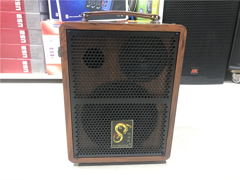 诗乐歌S318演唱户外音箱 便携式蓝牙电瓶音响 双咪广场舞手提音箱