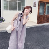 紫色牛仔无袖背心连衣裙女2025夏季新款显瘦独特绝美感高级感长裙，女装连衣裙，2C137