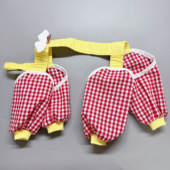 狗狗防尘裤 格子腿套护腿小型犬定制 外出防脏防虫纯棉透气四脚裤