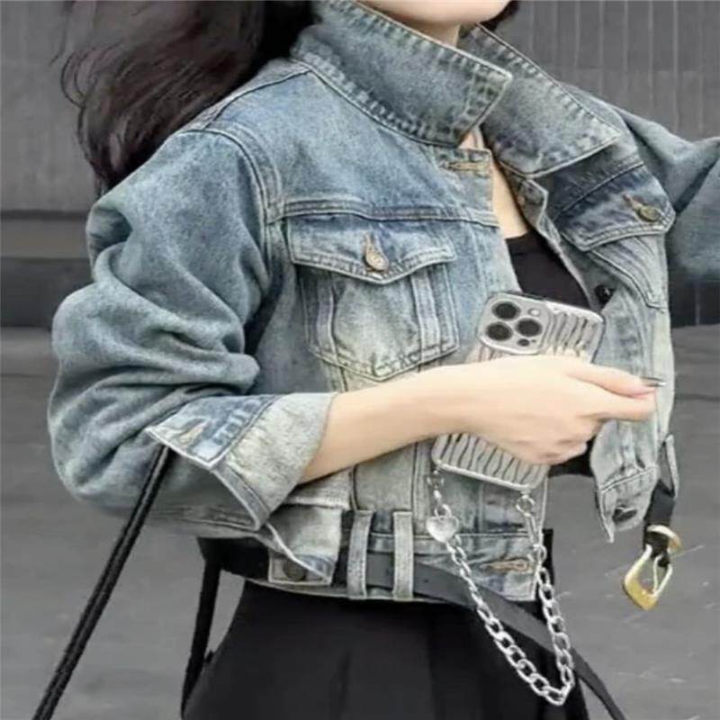 欧洲站复古做旧水洗牛仔外套女2026年春秋新款宽松短款夹克上衣潮