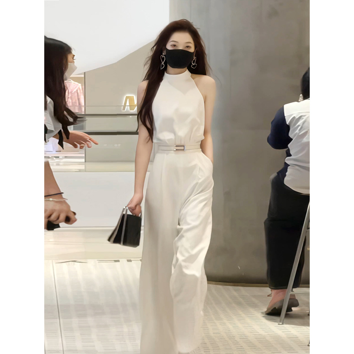 欧洲站时尚纯色高级感连身裤女2026年夏季无袖气质休闲连身裤套装