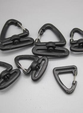 直销旋转包包挂钩三角压扣黑色三角形尼龙钩扣箱包配件织带挂扣