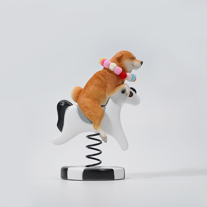 JXK1/6摇摇马柴犬模型摆件礼物