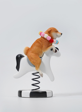 JXK 1/6摇摇马柴犬2.0模型仿真小狗周边汽车摆件车载手办创意礼物