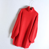 60棉质毛衣中长款 大码 129美刀外贸单GIA 套头高领莼色针织衫 女