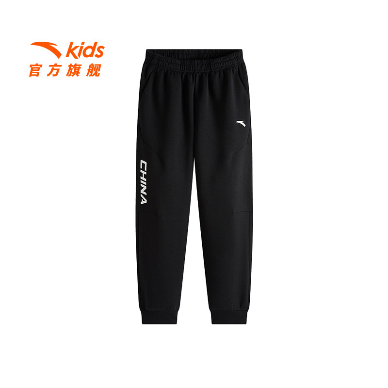 安踏儿童男大童针织运动长裤2026夏季新款透气亲肤中大童运动裤子
