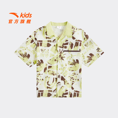 安踏儿童男大童短袖衬衫