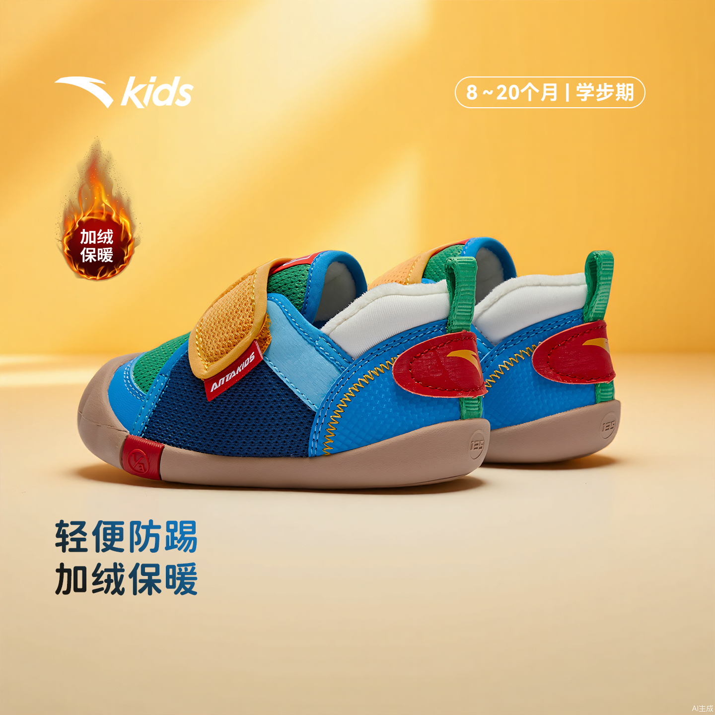 安踏学步鞋二阶加绒保暖二棉鞋