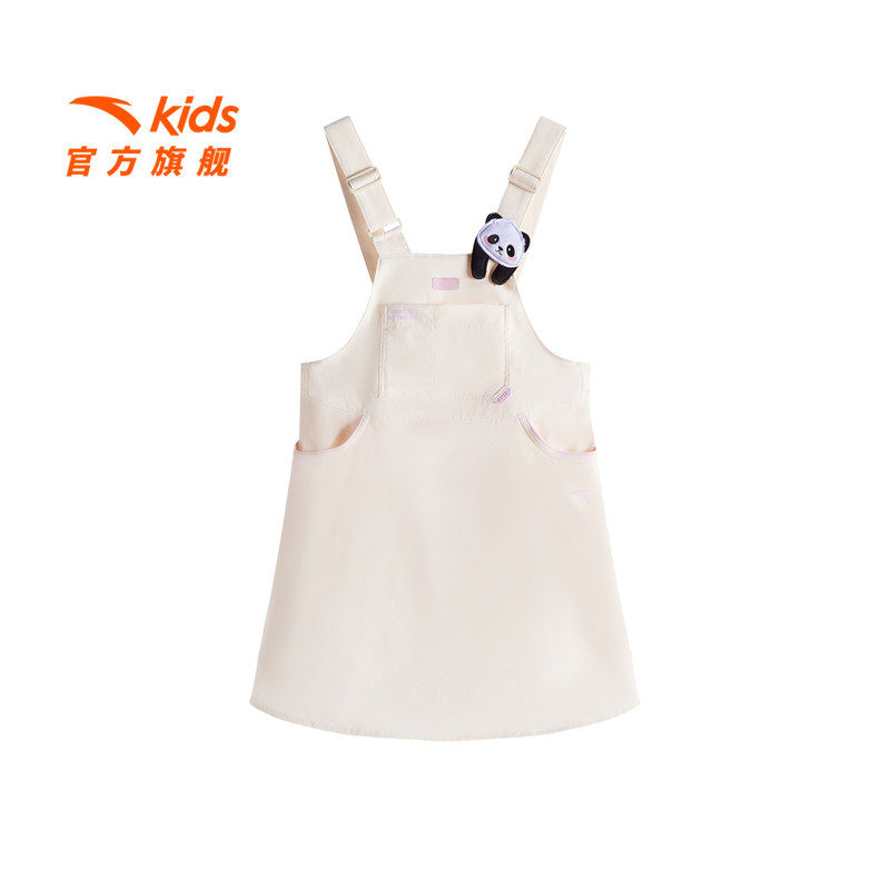 安踏儿童女小童背带裙2025秋季新款透气舒适女宝宝时尚背带连衣裙