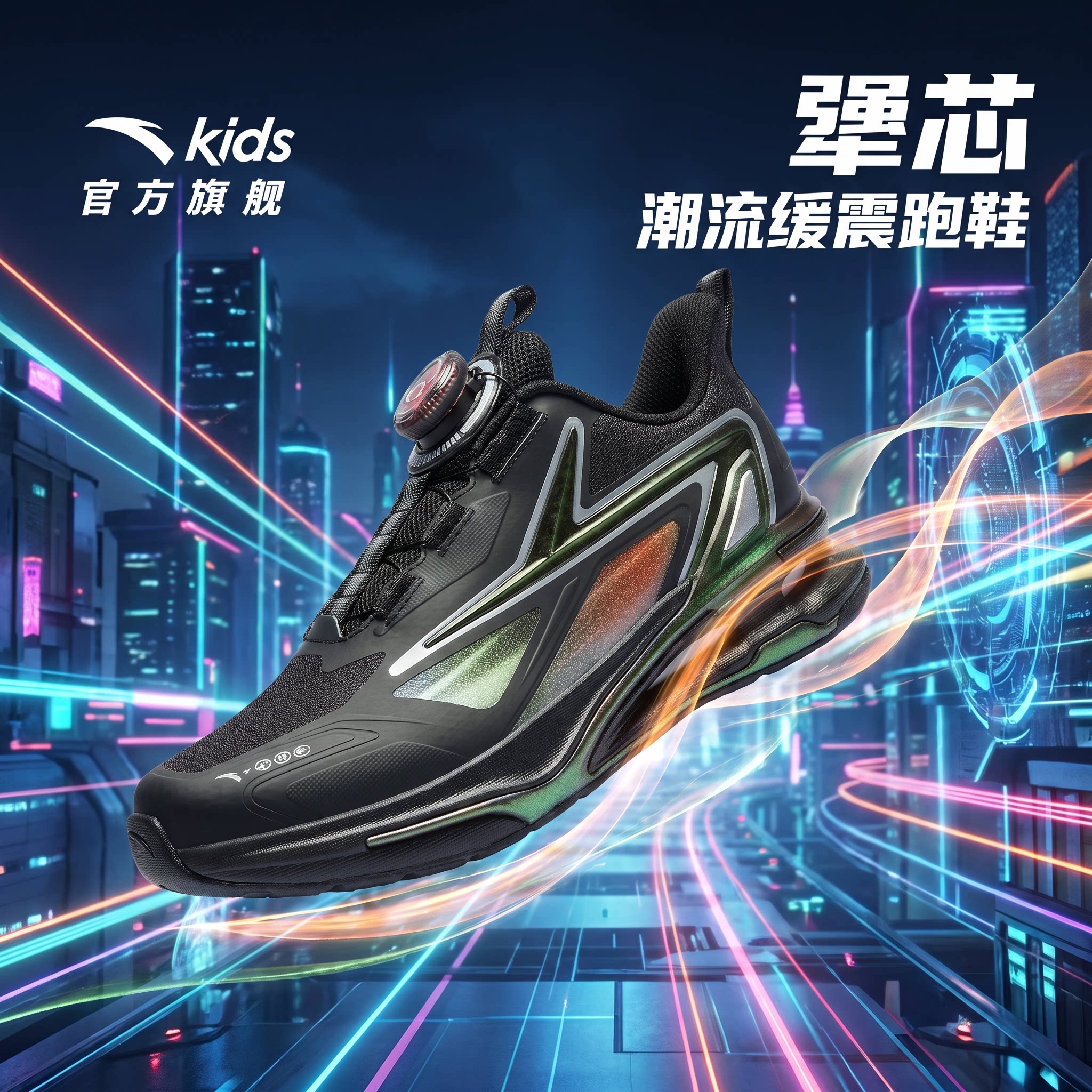 犟芯|安踏童鞋儿童跑鞋2026秋季新款运动鞋纽扣鞋休闲潮酷跑步鞋