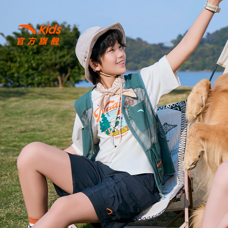 安踏儿童男大童针织短袖衫2025夏新款透气舒适中大童圆领短袖T恤,童装/婴儿装/亲子装,T恤,淘宝优惠券,粉丝福利购,淘宝优惠卷