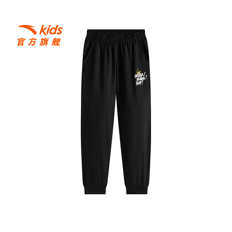 安踏儿童男大童针织运动长裤2026夏季新款透气亲肤中大童休闲卫裤