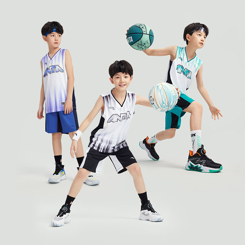 【清仓捡漏】安踏儿童装套装夏装速干篮球服背心短裤图片