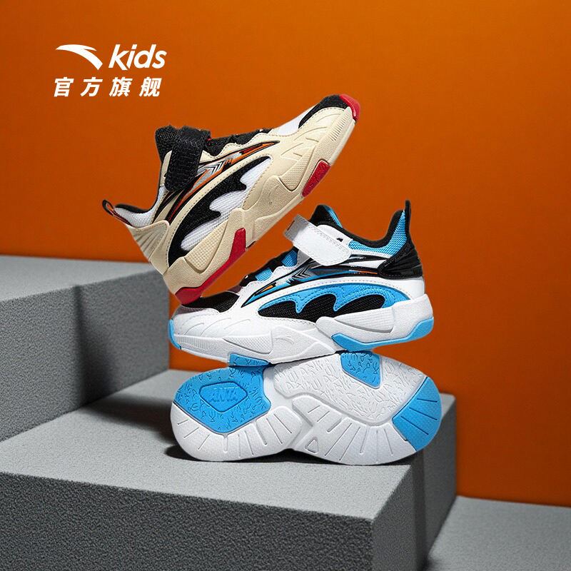 安踏儿童板鞋小童男女2025秋冬新款篮球文化宝宝中高帮防护运动鞋