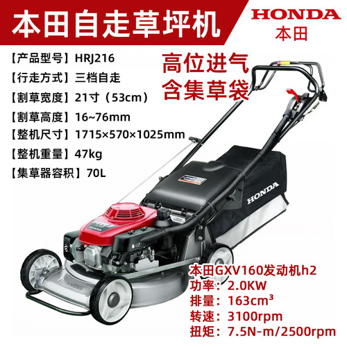 HRJ216/196草坪机自走式割草机