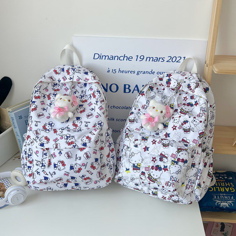 新款潮流双肩包学生初高中可爱包包书包双肩ins校园风涂鸦大容量