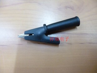 纯铜大电流全绝缘安全型鳄鱼夹 4mm香蕉插孔插座式 测试夹