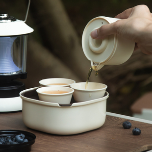 秋高气爽！便携茶具套装茶壶杯户外水杯功夫茶具泡茶旅游水壶杯子