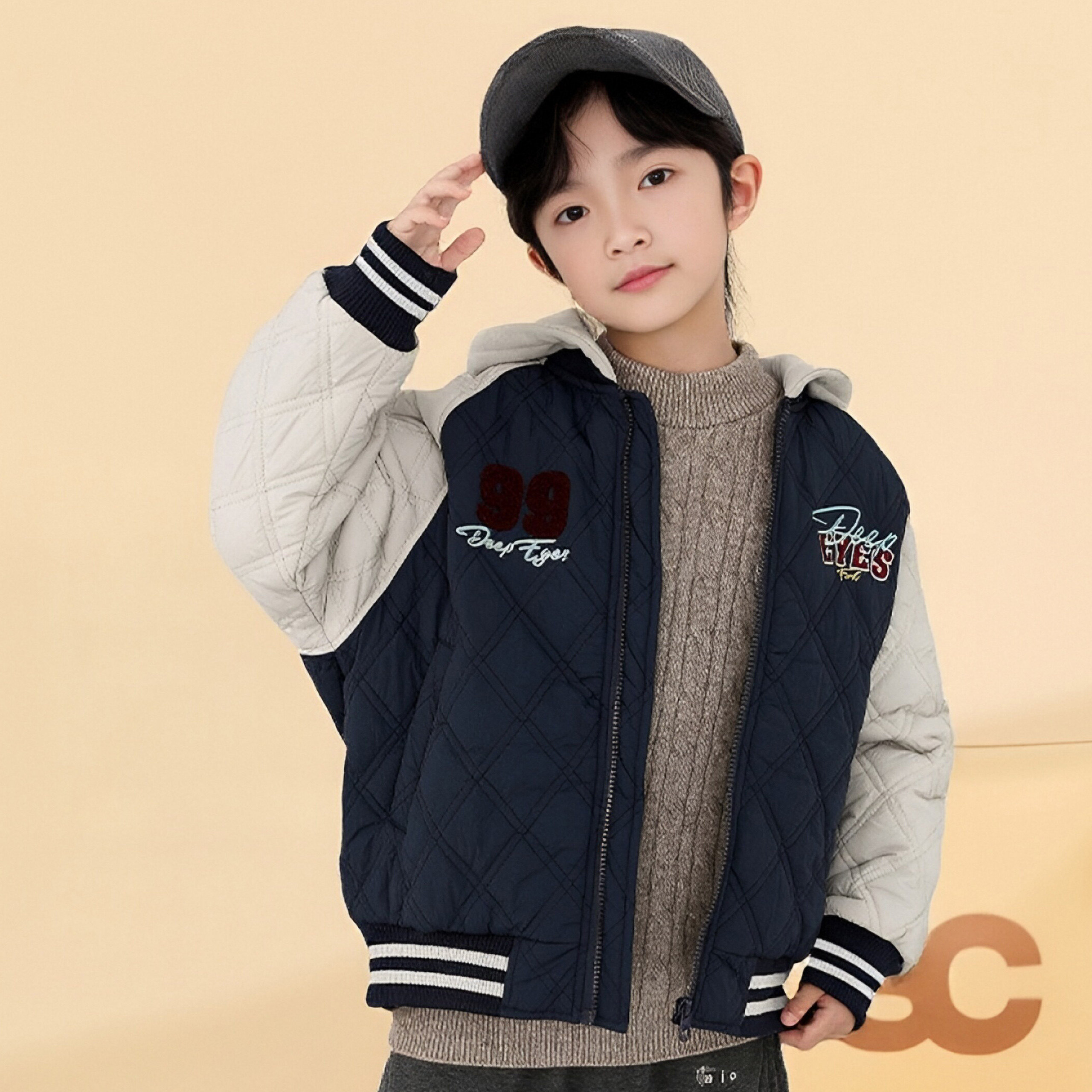 米西果儿童外套男童棉服2025新款夹棉棒球服大童连帽冬装男孩童装,童装/婴儿装/亲子装,棉袄/棉服,淘宝优惠券,粉丝福利购,淘宝优惠卷