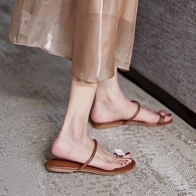 气质甜美清新沙滩休闲套趾