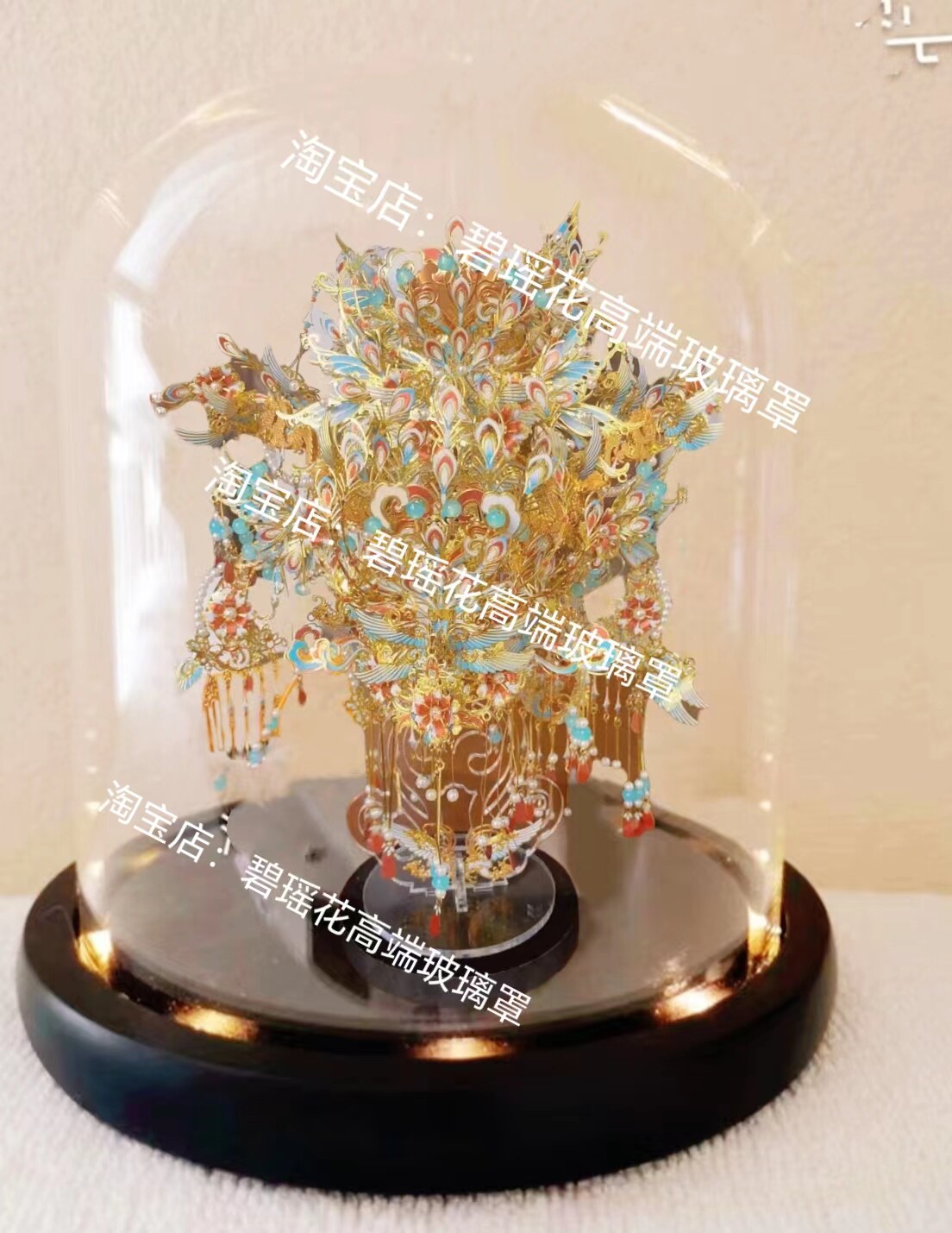 拼酷九龙九凤冠金属模型专用防尘罩发光底座玻璃罩子防灰罩子怎么样,好用不?