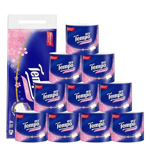 Tempo得宝有芯卷纸4层加厚10卷1600克卫生纸家用厕纸实惠装手纸