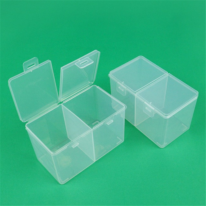 透明双盖塑料盒化妆绵棉签样品展示饰品珠分类有盖珠宝盒