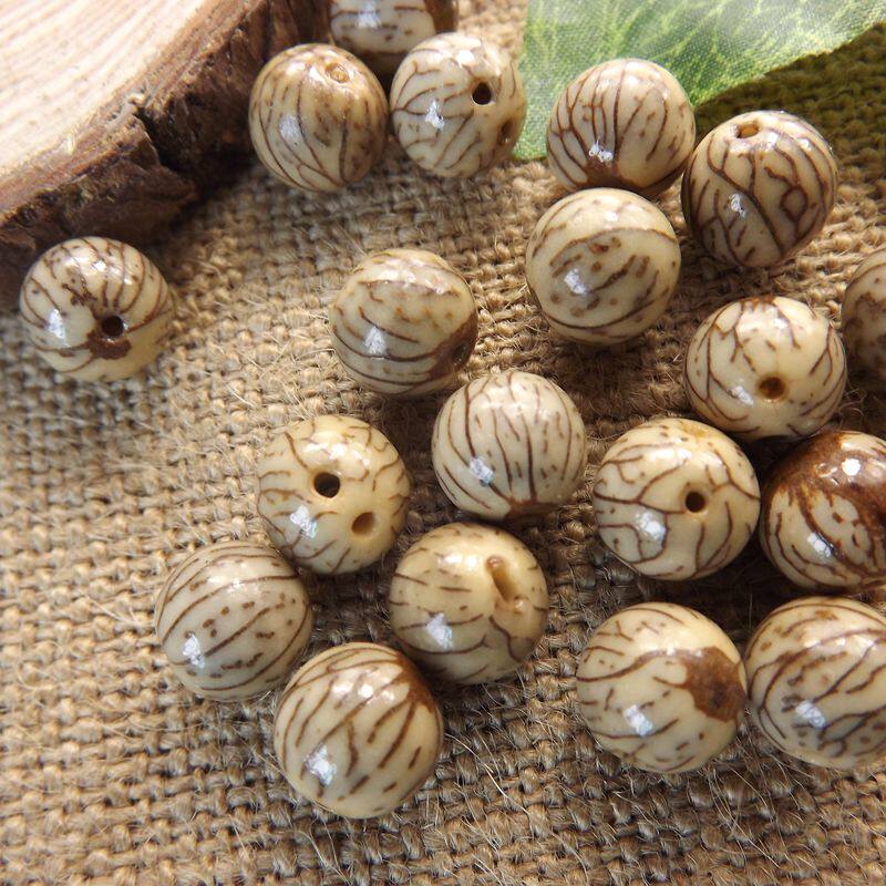 金线银线菩提子散珠圆珠天然菩提子珠子108颗佛珠手链手串小隔珠
