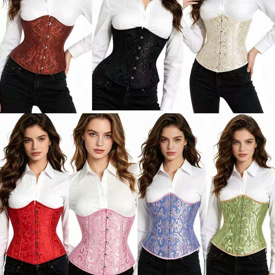 跨境货源 速卖通热销款 提花腰夹 宫廷束身衣 corset鱼骨腰封