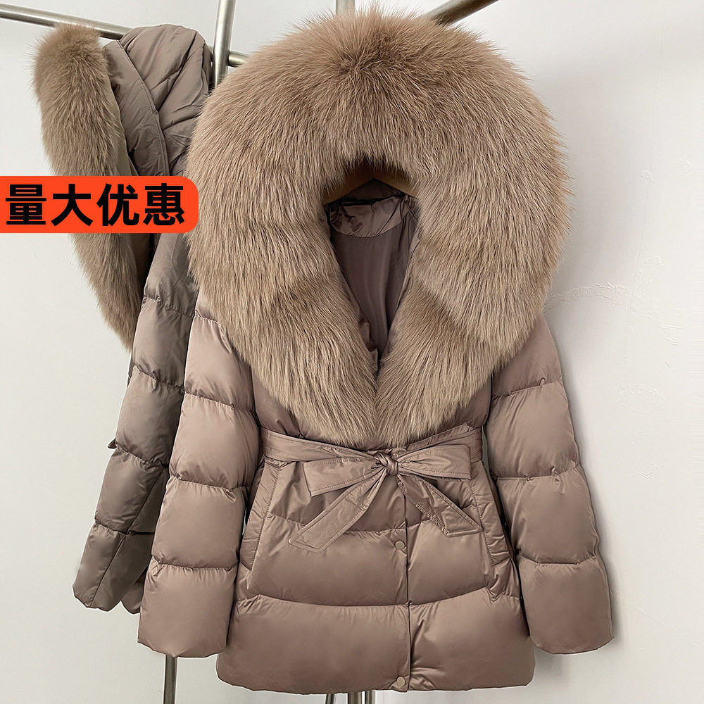 欧货2026新款狐狸大毛领高端加厚羽绒服女中长款收腰显瘦皮草