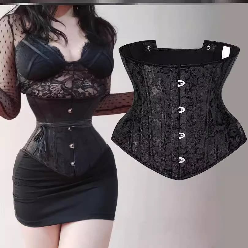 法式鱼骨腰封小腰精宫廷束腰带马甲塑身腰夹后系带宫廷束身衣女紧