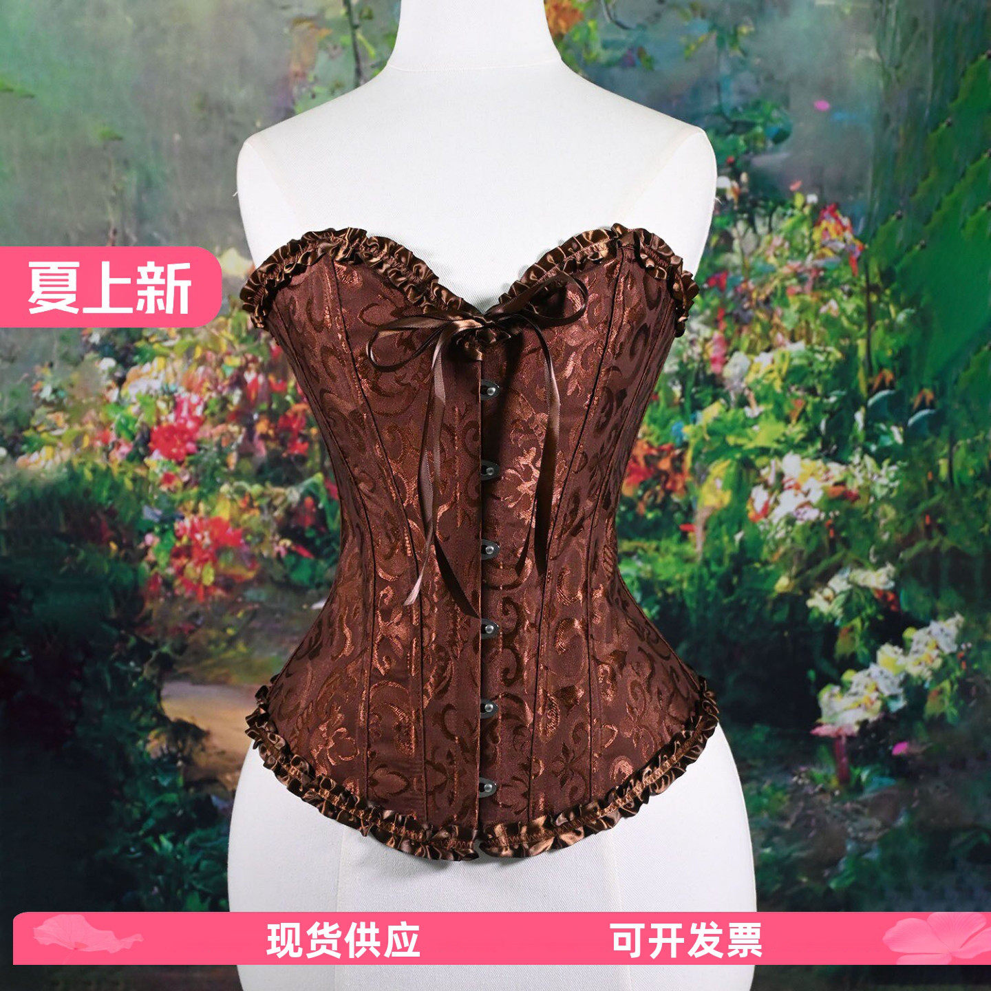 新款宫廷骨衣819收腰美体托胸性感内衣黑蓝色塑身衣跨境电商货源