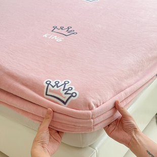 牛奶绒榻榻米床笠定制拼接床儿童珊瑚绒床罩2025新款加绒135X200a