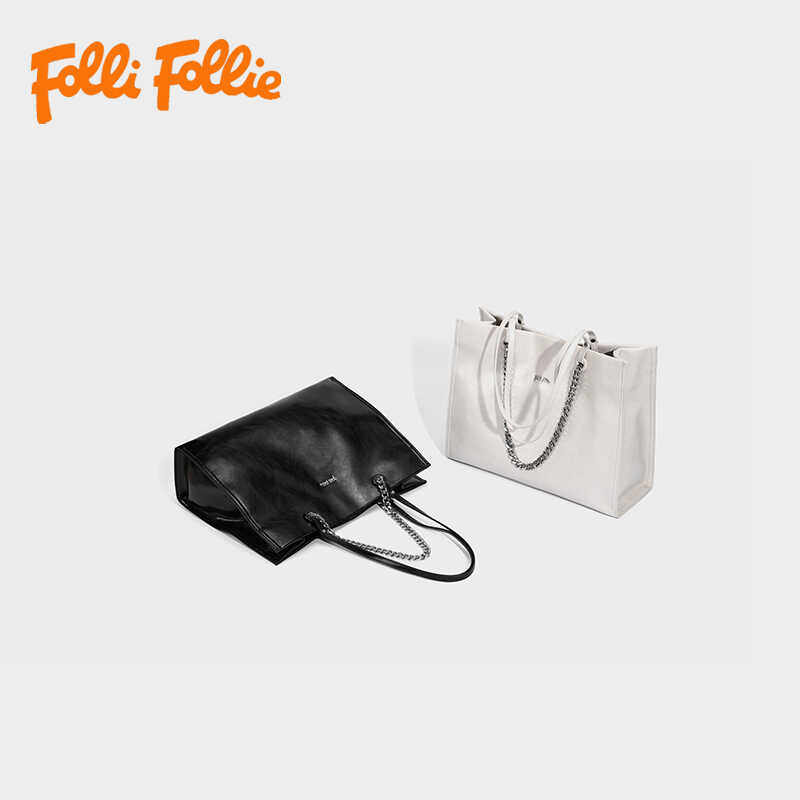 follifollie-大容量时尚链条单肩包休闲百搭质感通勤托特包精致潮
