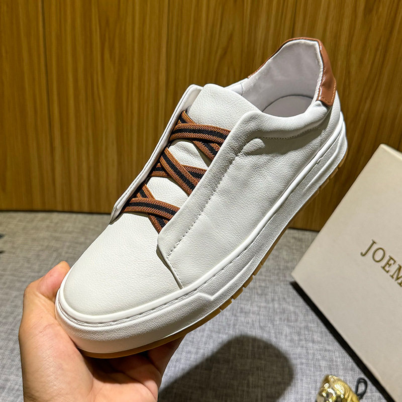 小白鞋男真皮一脚蹬百搭