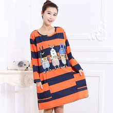 Mùa hè phụ nữ lỏng lẻo kích thước lớn ngắn- tay nightdress chất béo mm200 kg phụ nữ mang thai tăng chất béo bông bông nhà đồ ngủ