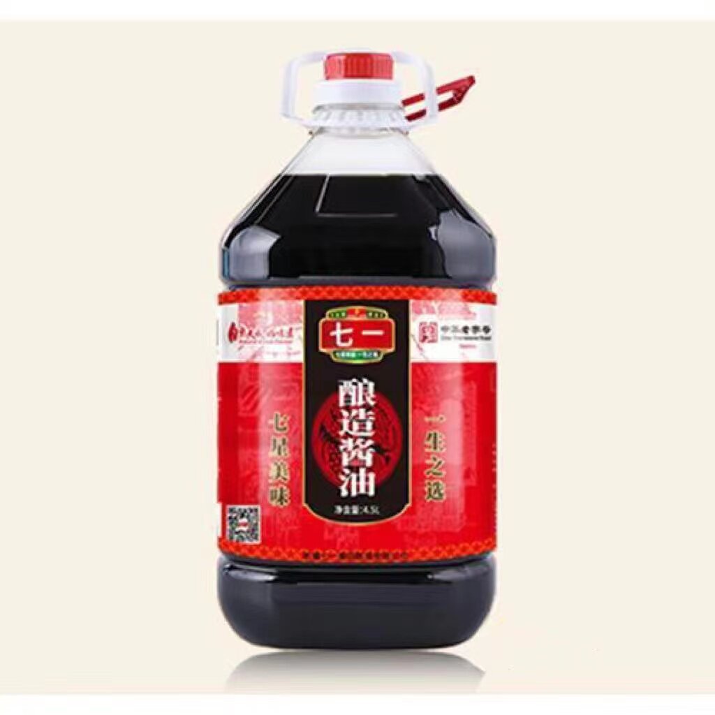 新疆直发包邮 七一酱园酿造酱油4.5l大桶实惠装蘸料调味品生抽