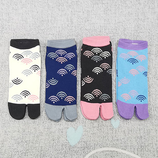 简约卡通女士二趾袜两指分夹脚纯棉袜子足袋全棉 日式 全店满19 包邮