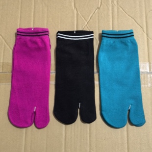 纯色短筒女士二指袜吸汗防臭纯棉木屐袜子分趾 日式 全店满19元 包邮