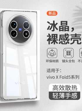 适用vivoXFold5手机壳透明vivo折叠屏XFold5折叠保护套vovo新款高级感vivi新品网红男女全包软防摔超薄后外壳